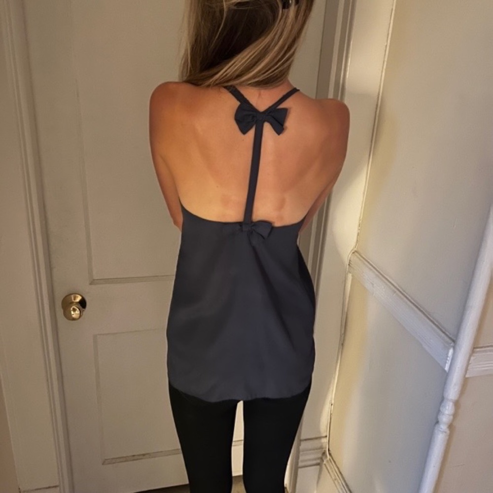 Topshop Midnight Blue camisole top with bow detail at the back